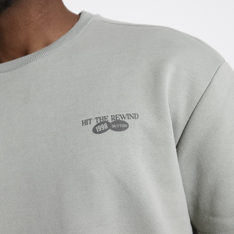 Printed sweat tee "Again"